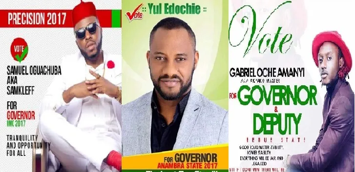 7 Nigerian Celebrities Who Wants To Become Governors Of Their Respective States (See Posters)