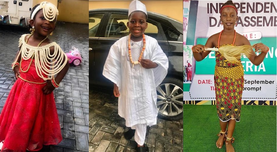 Nigerian Celebrities Kids Who Rocks Traditional Outfits For Cultural Day (Photos)