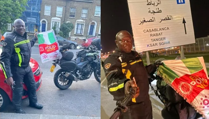 Nigerian Man Riding Powerbike From London To Lagos Arrives Africa Within 5 Days