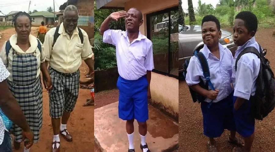 Check Hilarious Photos Of Nollywood Actors And Actresses Spotted Wearing School Uniforms