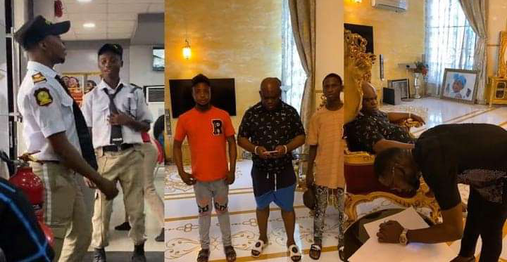 This is Pure Grace – Netizens React as Dancing Security Officers finally meet Pastor Chibuzor Chinenye to collect their abroad scholarships (Video)