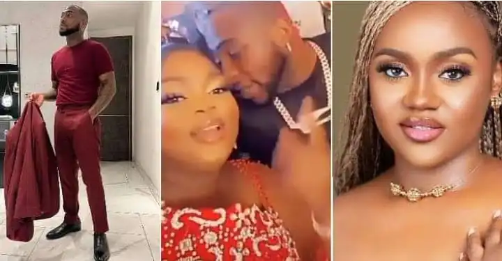 Nigerians react after Davido whispered to Eniola Badmus about his babymama, Chioma (Video)