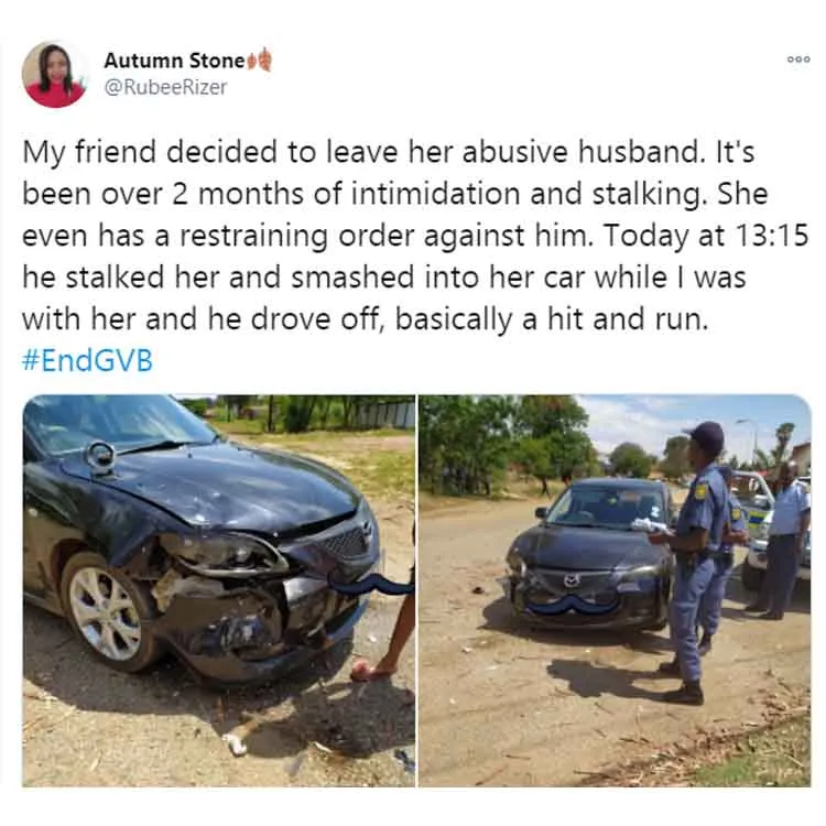 Husband allegedly smashes wife’s car over leaving him in South Africa