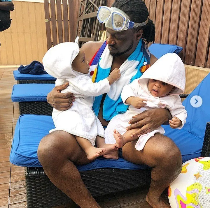 Daddy’s Love: See Funny Photos Of Nigerian Celebrities Doing Daddy Duties