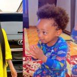 Reactions As 2yrs Old Son Of Regina Daniels Went On His Knees To Beg For Her Forgiveness (VIDEO)