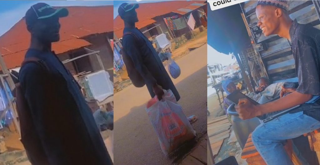 Nigerian man in big shock seeing his primary school Class teacher hawking rat poison (Video)