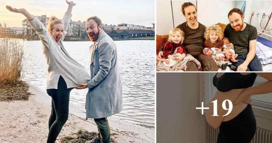 A Danish Mother Shows Off Her Giant Baby Bump With Triplets