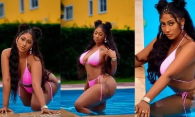 Good Girl Gone Bad” – Hajia 4 Real Wows Fans With Her Pink Bikini Outfit [Pictures]
